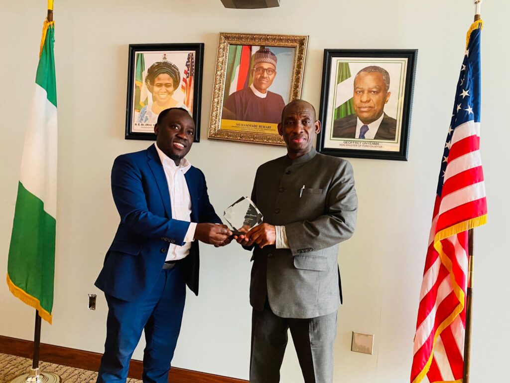 Mr Olumide of the Nigerian Professionals Network During VIsit to Nigerian Embassy Washington DC